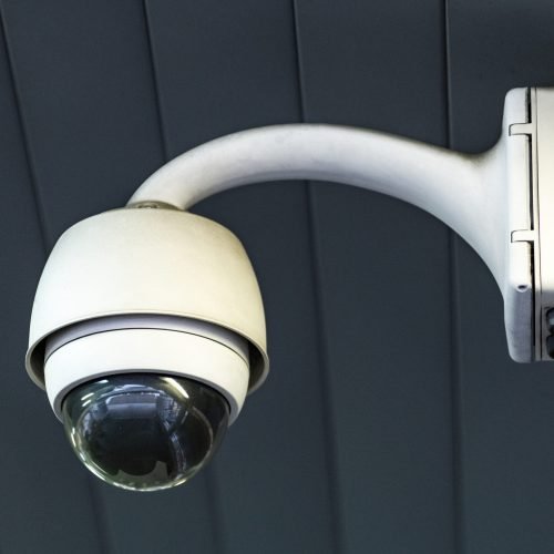CCTV security camera on the ceiling