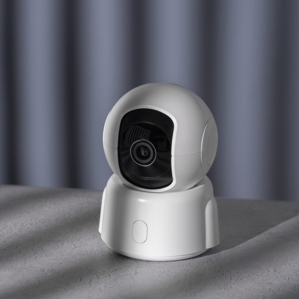 view-round-modern-webcam-with-shadows-background